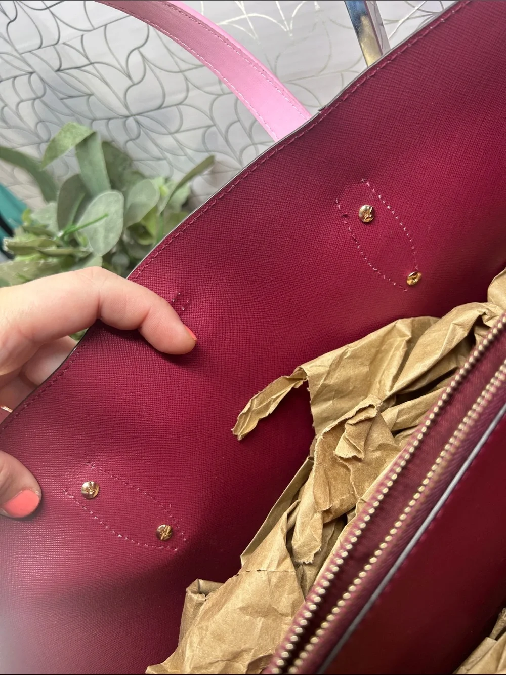 Kate Spade pink purple tote bag